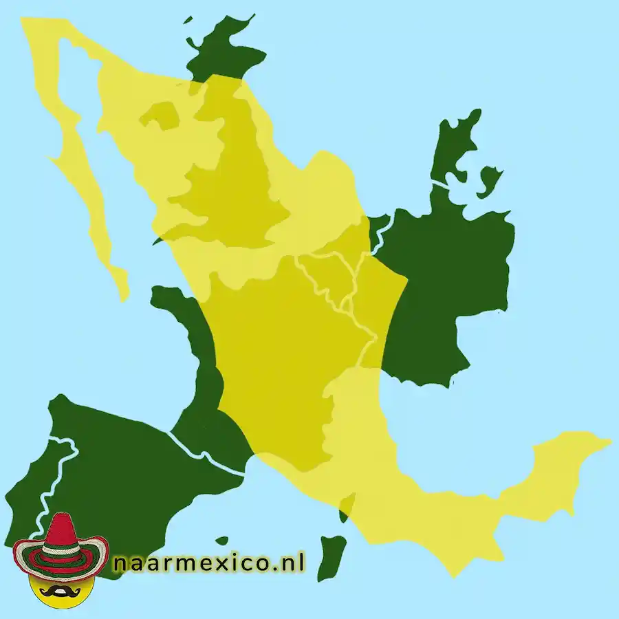 Oppervlakte vergelijk Mexico en Eropa